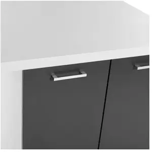 Comparateur de prix : IDMarket Ilot Central Ivo 120 Cm Blanc Et Gris Avec Plan De Travail