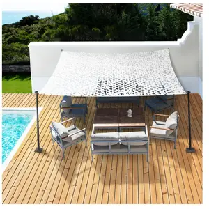Voile d'ombrage rectangulaire blanc - IDMARKET - 3x4 M - Design camouf... pas cher