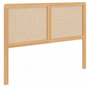 IDMARKET Tête de lit sur pied EDHEN 140 cm cannage et bois pas cher