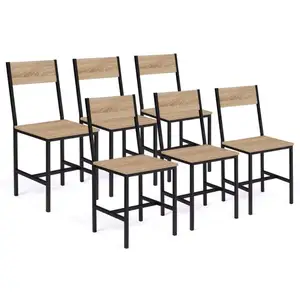 Comparateur de prix : IDMARKET Lot de 6 chaises de cuisine DETROIT design industriel