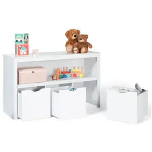 Comparateur de prix : IDMARKET Meuble de rangement enfant MANA en bois blanc 3 tiroirs cubes...