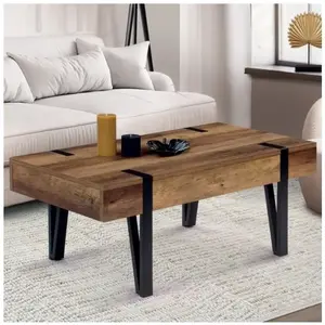 IDMARKET Table basse AUSTRIA 1 tiroir bois pied épingle pas cher
