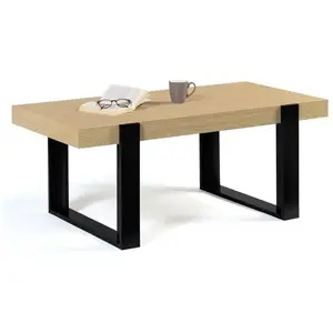 IDMarket - Table Basse rectangulaire Phoenix Bois et Noir