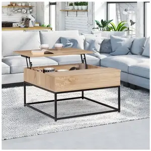 Table basse carrée relevable DETROIT - IDMARKET - Design industriel en... pas cher