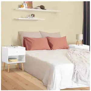 IDMARKET Lot de 2 tables de chevet EMMIE scandinaves bois blanc 1 tiro... pas cher