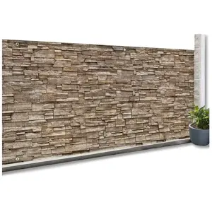 Comparateur de prix : Brise vue occultant IDMARKET - motif pierre - 1,2 x 10 m - 160 gr/m²