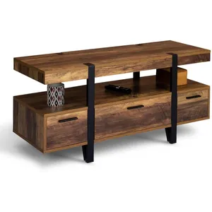 IDMARKET Meuble TV AUSTRIA bois pied épingle avec tiroirs 113 cm
