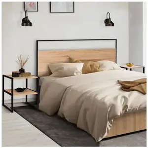 IDMARKET Lot de 2 tables de chevet DETROIT table d'appoint design indu... pas cher