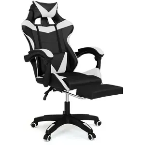 IDMARKET Fauteuil de gaming ALEX réglable avec repose-pied coussin de ... pas cher
