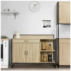 Comparateur de prix : IDMARKET Buffet bas de cuisine 120 CM DETROIT plan de travail H.83 CM ...