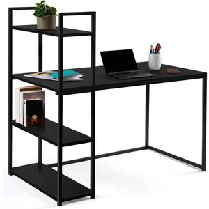 IDMARKET Bureau bibliothèque DELSON noir design industriel pas cher