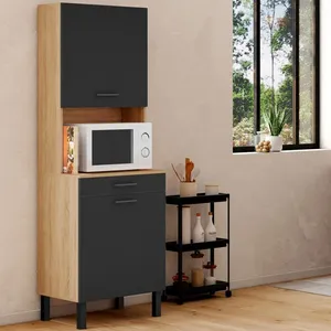 Comparateur de prix : IDMARKET Buffet de cuisine 60 CM CINA 2 portes + tiroir façon hêtre et...