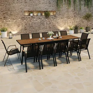 IDMARKET Salon de jardin NOUMEA table extensible 135/270 cm plateau ef... pas cher