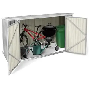 IDMARKET Abri de jardin en métal gris clair verrouillable multi-rangem... pas cher