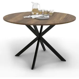 Comparateur de prix : IDMARKET Table à manger ronde ALIX plateau HAWKINS 4-6 personnes pied ...