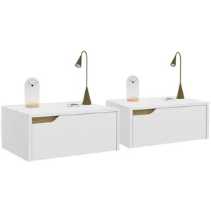 IDMARKET Lot de 2 tables de chevet murales HELSINKI scandinaves 1 tiro... pas cher