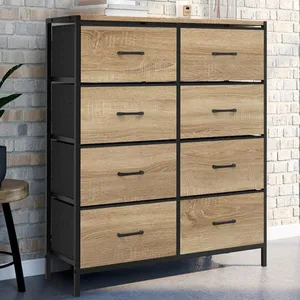 Comparateur de prix : IDMARKET Commode 8 tiroirs en tissu UTAH 80 cm meuble de rangement des...