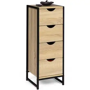 Comparateur de prix : IDMARKET Meuble de rangement 4 tiroirs DETROIT 30 cm chiffonnier d'app...