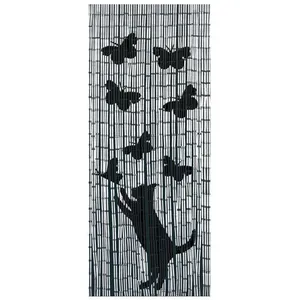 Wenko Rideau de porte Chat et Papillon - Bambou - 90 x 200 cm - GrisVendu parcdiscount
