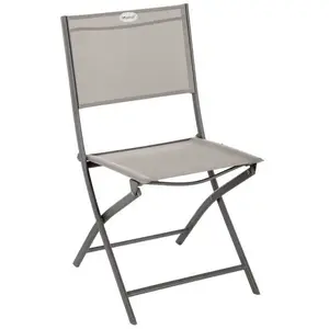 Comparateur de prix : HESPERIDE Hespéride - Chaise de jardin pliable Modula - Taupe et gris