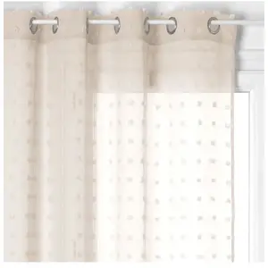 Atmosphera - Voilage Lily - 140 x 240 cm - Couleur lin pas cher