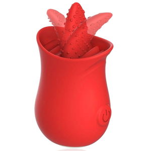 Stimulateur de clitoris Tongue Flower Rouge pas cher