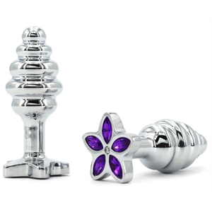 Plug bijou Star 6.5 x 2.8cm Violet   pas cher
