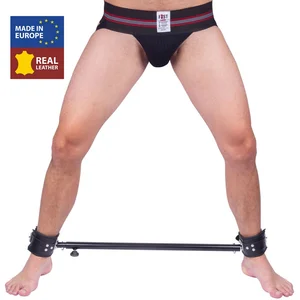 Barre en métal réglable avec menottes en cuir - 65 à 120cm   pas cher