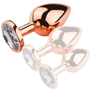 MyPlayToys Plug Bijou anal PinkyGold L 8.5 x 4cm Bijou transparent pas cher