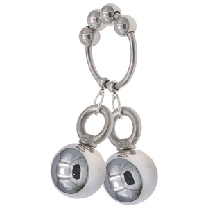 MenSteel Anneau en métal avec 2 boules Weight Hanger 160g S pas cher