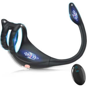 FUKR Cockring et Plug Vibrant Knight 9 Vibrations 42mm pas cher