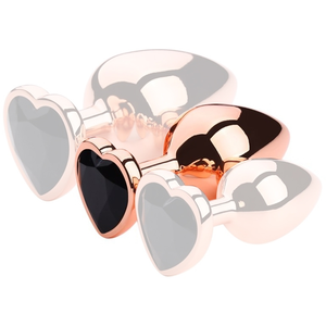 Plug Bijou Anal Gold Heart M 7 x 3.4cm Noir  