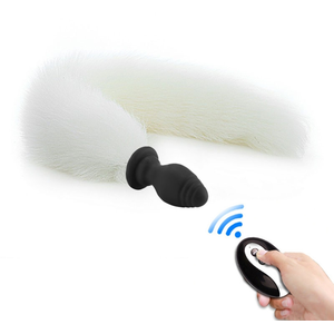 Plug Queue Vibrant Fox Tail Vibe 6.5 x 3.2cm - Queue 40cm Blanche pas cher