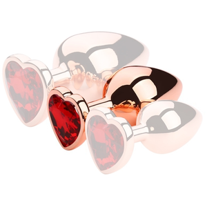 MyPlayToys Plug Bijou Anal Gold Heart M 7 x 3.4cm Rouge pas cher