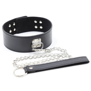 Collier et Laisse Pin Lock Noir  