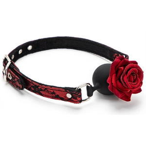 Baillon Boule avec Rose Bud Gag Rouge pas cher