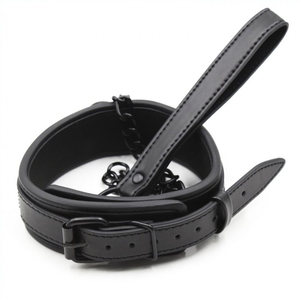 FUKR Collier + Laisse Noir   pas cher