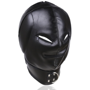 Cagoule Thicker Ear Simili noir   pas cher