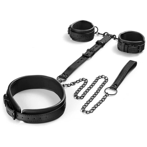 BDSMaster Attaches Poignets-Cou Neckist Noires pas cher