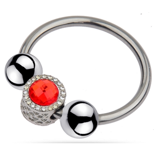 MenSteel Anneau de gland Royring Bijou Rouge  33 mm pas cher