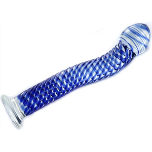 Gode en verre Blue Wave 17.5 x 2.6 cm pas cher