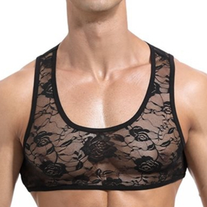 NoGenderWear Crop court Dentelle Noir S pas cher