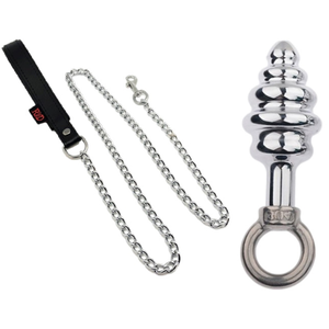 Plug en métal Butt Pal avec laisse 6 x 2.8cm   pas cher