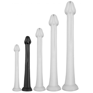 DarkSil Gode long Whale Dildo M 40 x 5.5cm - Pointe 4.6cm Noir pas cher