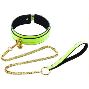 Collier-laisse phosphorescent Luminous Vert pas cher