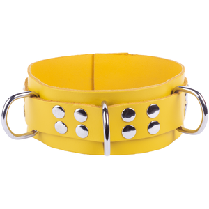 Collier en cuir Ultra Jaune   pas cher
