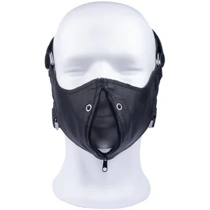 Masque en cuir avec Zip   pas cher
