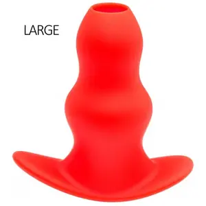 Plug Tunnel Stretch Rouge Large 15 x 7cm pas cher