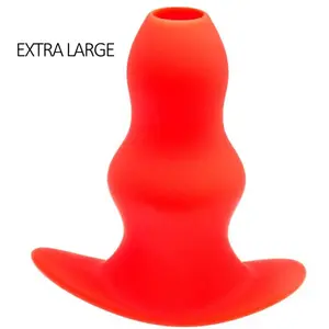Plug Tunnel Stretch Rouge Extra large 16 x 7.5cm pas cher