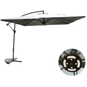 Comparateur de prix : Concept-Usine Solenzara À Led Gris : Parasol À Led Déporté 3x3m